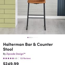 1 Caramel Colored BAR Height Stool… PRICE IS NEGOTIABLE!