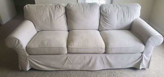 Sofa IKEA Ektorp 3-Seater Model with Washable Beige Cover.