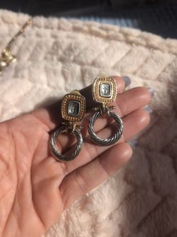 Beautiful golden and silver earrings