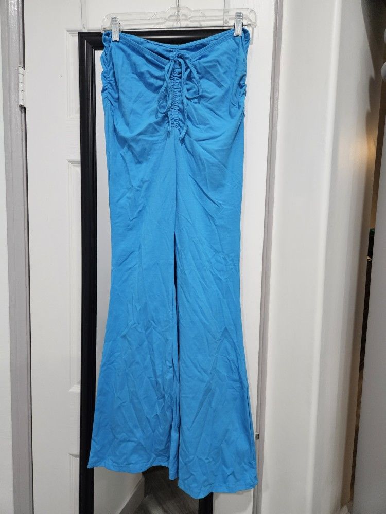 Flare Neon Blue Scrunch Pants