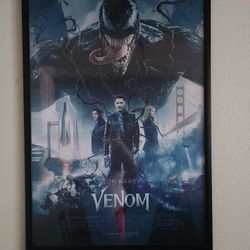 2 Full Size Original Theatrical Movie Posters Fully Framed 1st Venom & The Original 1989 Batman Keaton/Nicholson! 