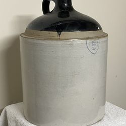 Antique Stoneware Crock No. 5 Jug