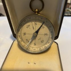 Vintage German Brass and Glass Pocket Compass