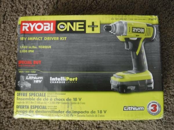 FREE BAG! NEW RYOBI P1870 18V ONE+ 1/4" HEX IMPACT DRIVER KIT