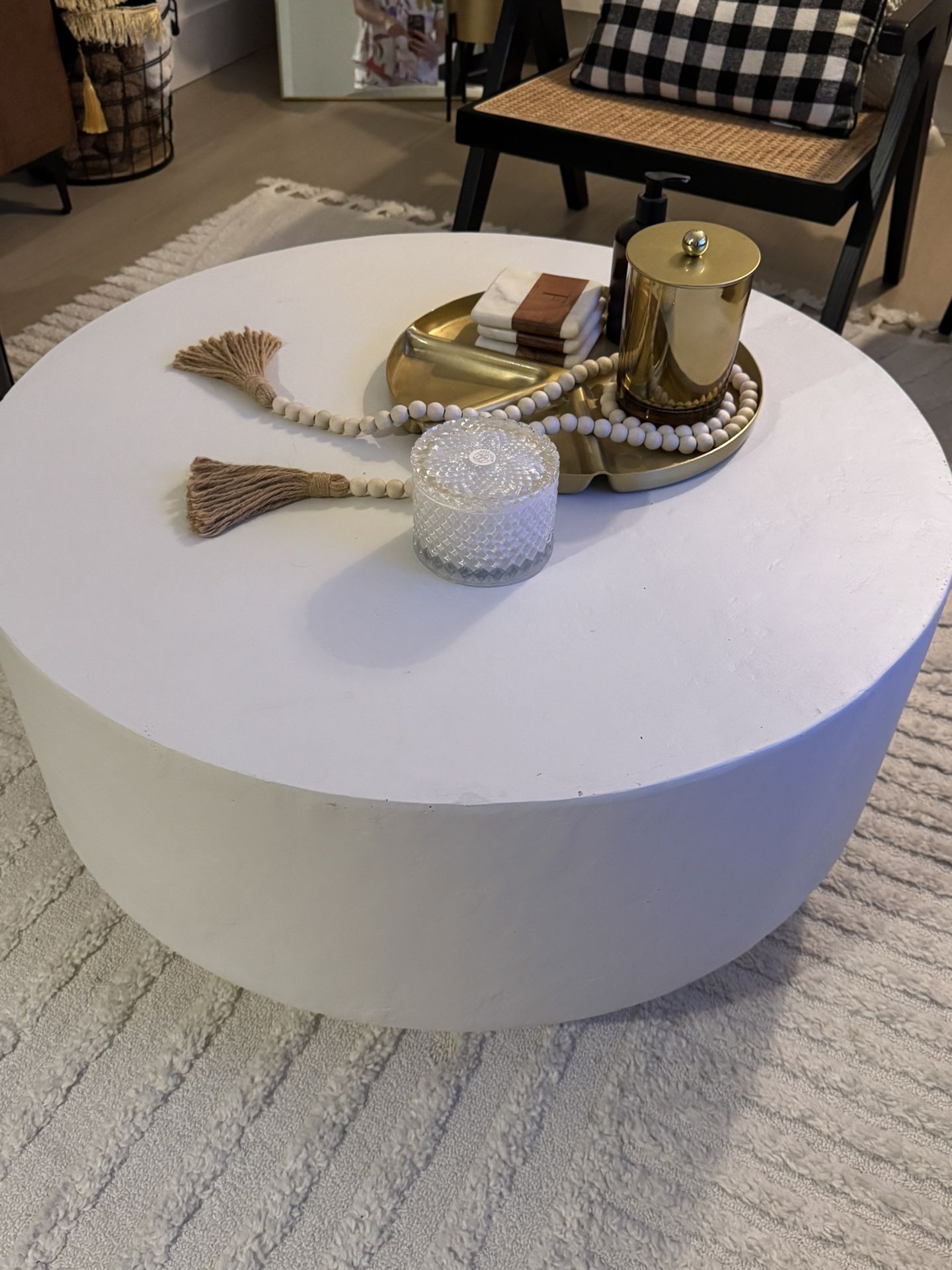 Cast Iron Coffee Table With Stone Texture