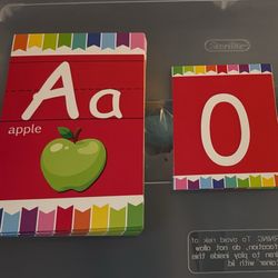 Rainbow Border Alphabet and Number Flash Cards 