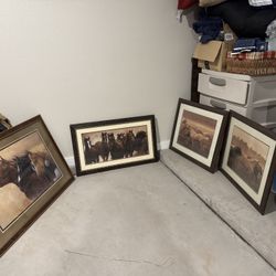 4 Large Horse Framed decor