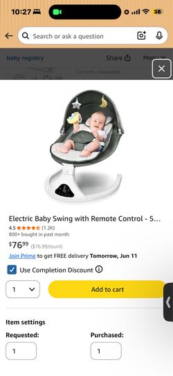 Baby swing