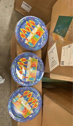 🎂🎈$15 for 150 plates! Happy Birthday Paper Plates 9inch