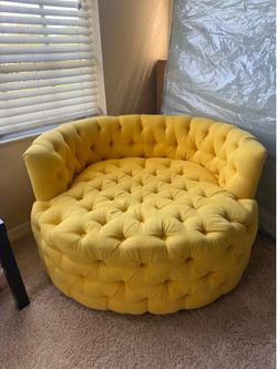 Yellow Swivel Loveseat