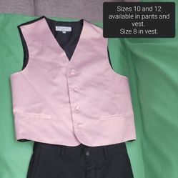 Boys Dusty Rose Vest And Black Pants 
