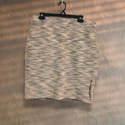 Gray Knit Pencil Skirt – Tailored Fitted Midi Skirt (St. John Collection)