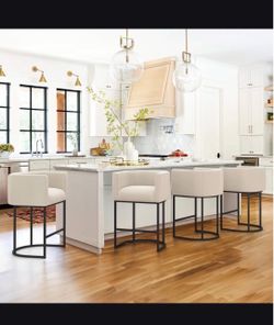 Modern Upholstered Counter Stools Set of 4