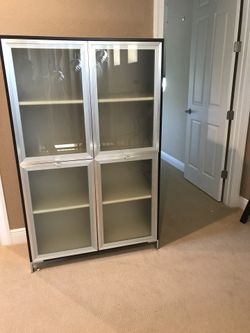 Beautiful etched glass cabinet