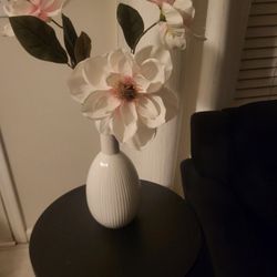 White Vase With Flowers 
