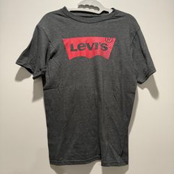 Levi's Red Logo Graphic T-Shirt Size Small Gray