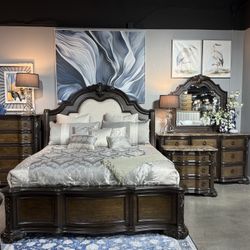 4PC King Bedroom Set w/ Marble Top