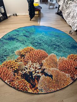 Brand new Round Coral Reef Area Rug