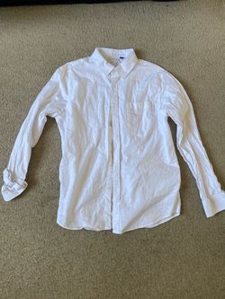 White Long Sleeve Button-Down Shirt