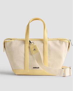 NEW Madden Girl Yellow Canvas Tote Bag