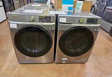 Washing Machine And Stackable Gas Dryer Set Samsung stainless