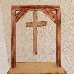 Wood Handmade Floating Cross 