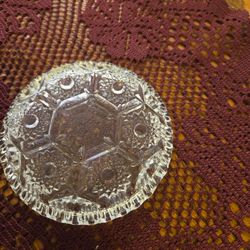 Vintage Cut Glass Crystal Small Dish
