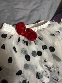 Girls Polka Dot Tutu Skirt with Sequin Bow