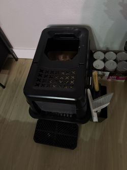 XL Stainless steel Partially Covered Litter box