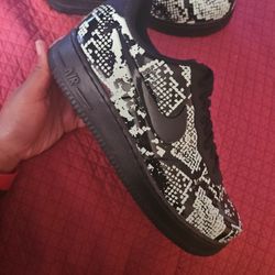 Snake Skin Pattern Pale Green Air Force 1s