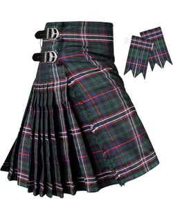 Kilt for Men I Scottish National Tartan Kilt Polyviscose 8 Yard Traditional Men Kilt Size 50-52
