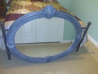 Large Solid Wood Mirror Gray 44" x 33"