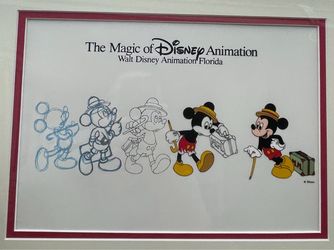 Vintage Disney Mickey Mouse Progressive Animation Sericel - Framed