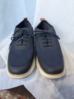 Cole Haan Men's Zerogrand Omni Stitchlite Marine Blue Mesh Knit Casual Sneaker Derby Size 10