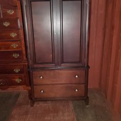 Solid Wood Armoire With Storage