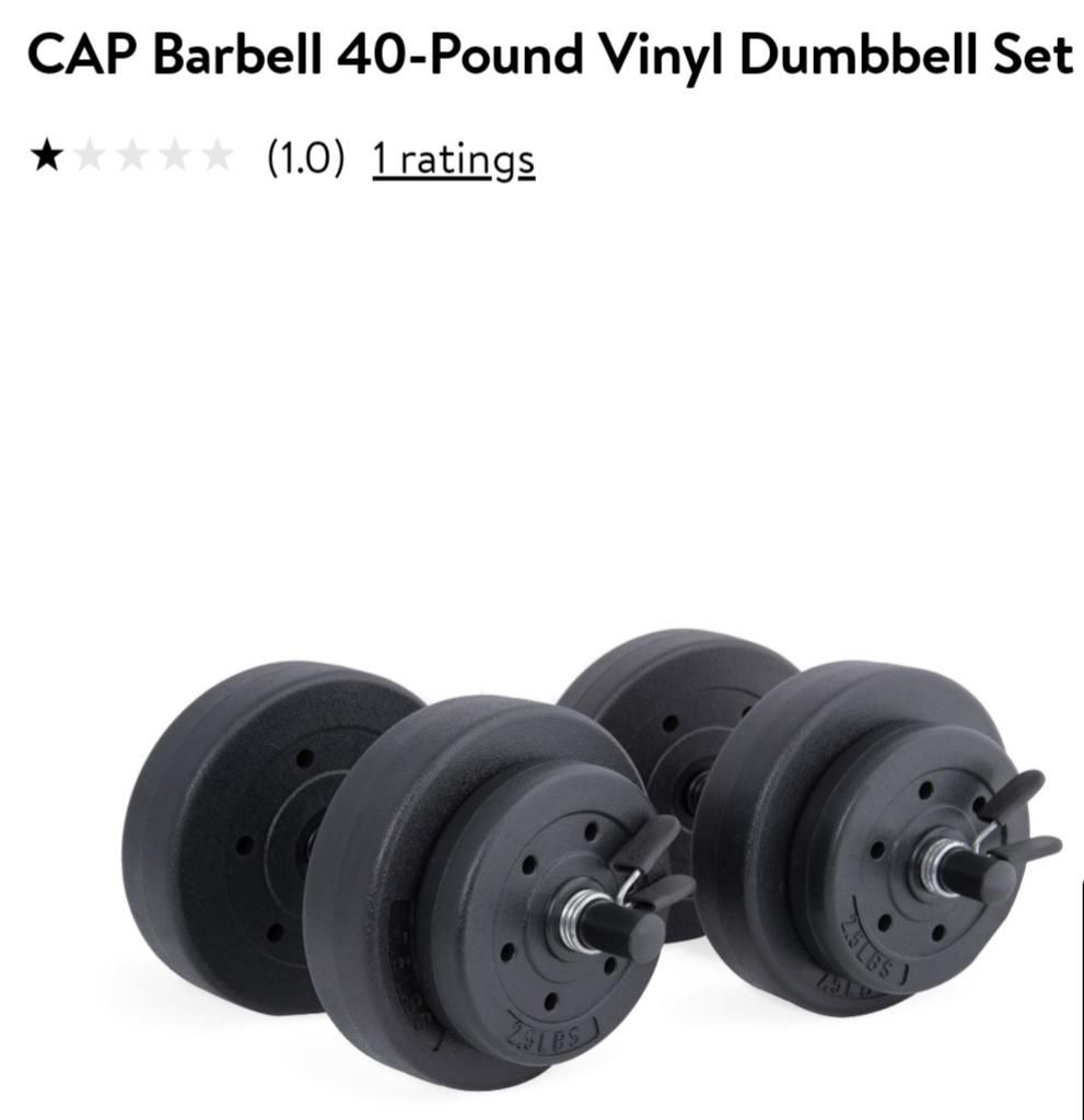 CAP Barbell 40-Pound Vinyl Dumbbell Set