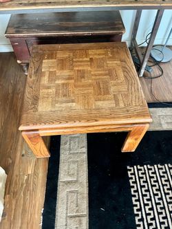 vintage solid oak end table