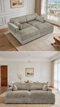 Corduroy Tan Couch
