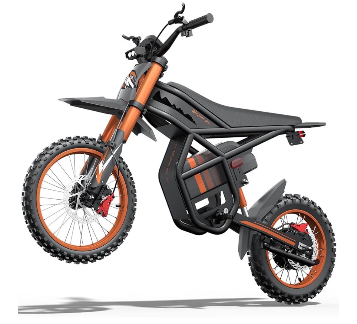 Riding'times GT54 Electric Dirt Bike for Teens Adults 40MPH, 27AH Electric Motorcycle with 14"/12" Fat Tire Ebike, 2000W Dual Hydraulic Brakes Mountai