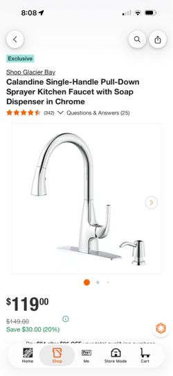 Chrome Pull-Down Kitchen Faucet with Soap Dispenser