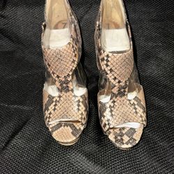 Nine West Snake Print Leather Heels