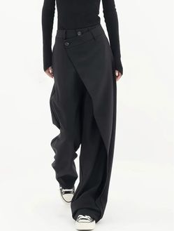 Wide-Leg Trousers with Asymmetric Waist