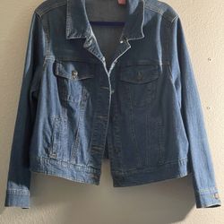 Woman Within 97% Cotton Denim Coat Size 18 W 