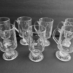 6 vintage Princess House footed mugs or “Irish coffee” style mugs