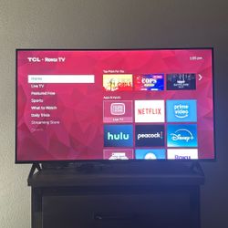 TCL 43” Class S4, 4K UHD HDR Smart TV with Roku TV