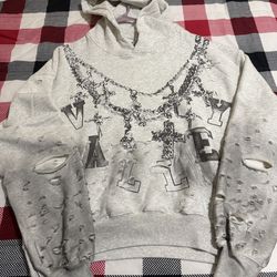Valley hoodie white chain size S