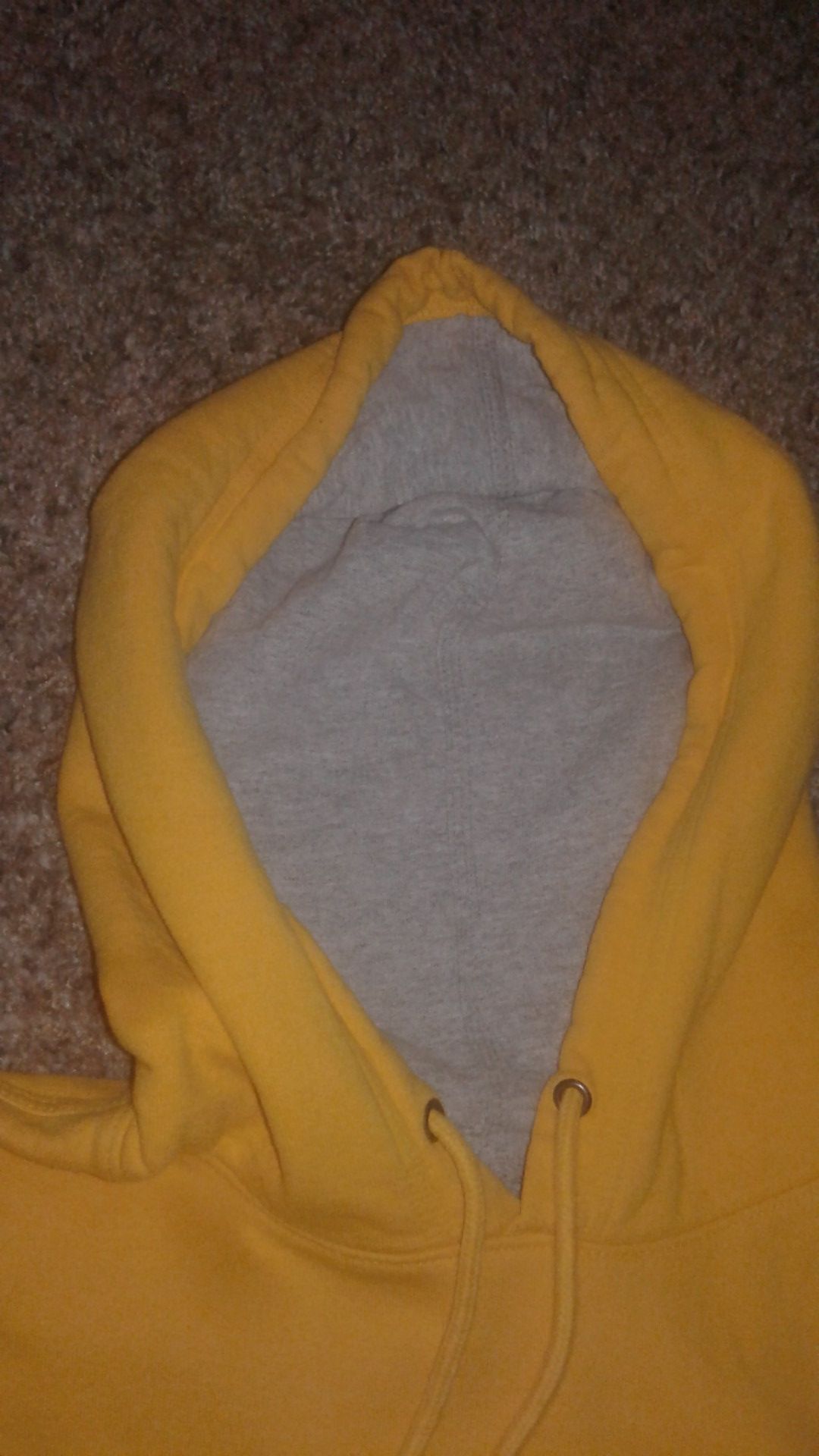 Men's yellow champion hoodie medium