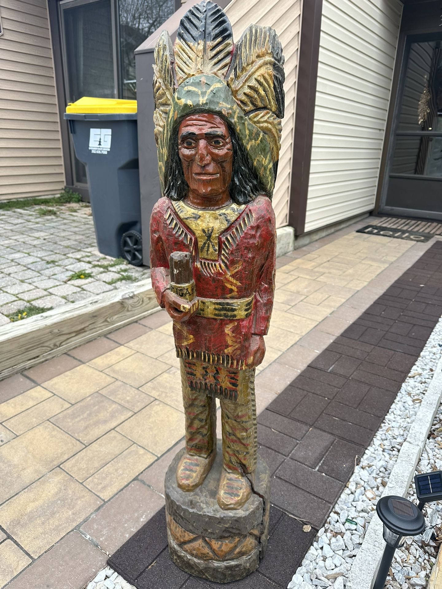 Antique Cigar Store Indian Wooden Trade Sign 4ft tall 