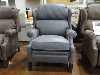 Hi Rock Home Oxford Leather Power Recliner - Gray (Trastevere Basilica) | Reclining Chair | Lounge Chair