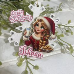 Personalized Snowflake Ornament - Wood - Custom Name And Character